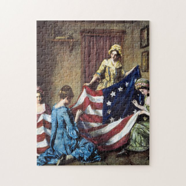 Betsy Ross Sewing The American Flag Jigsaw Puzzle (Vertical)