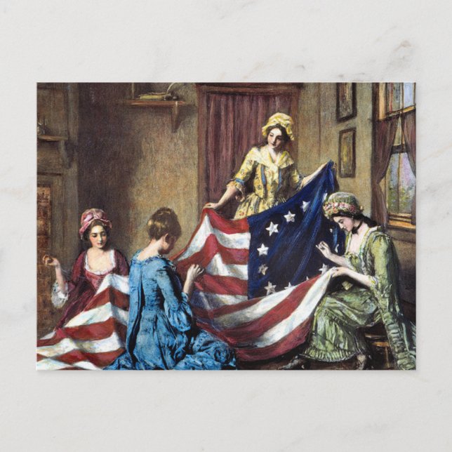 Betsy Ross Sewing The American Flag Postcard (Front)
