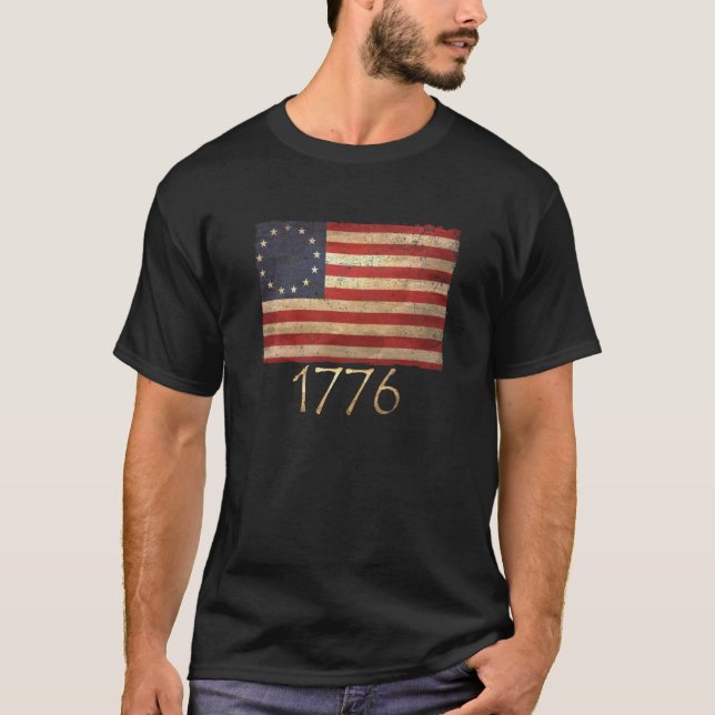 Betsy Ross Shirt 4th Of July American Flag 1776 Re (Front)