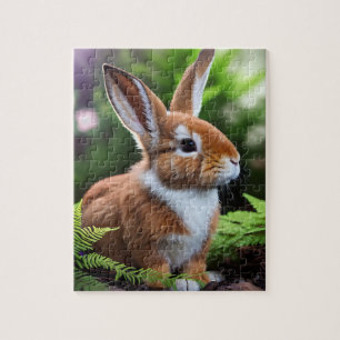 "Betsy the Bunny: A Sweet Brown and White Delight" Jigsaw Puzzle