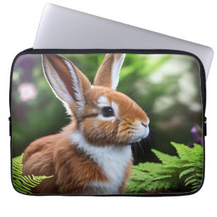 "Betsy the Bunny: A Sweet Brown and White Delight" Laptop Sleeve