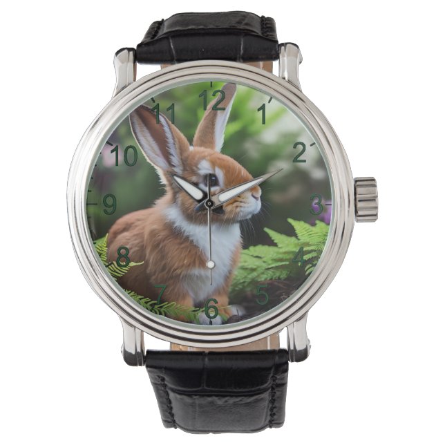 "Betsy the Bunny: A Sweet Brown and White Delight" Watch (Front)