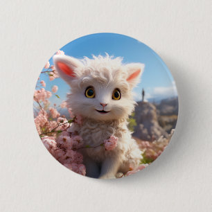Betsy - The cuddly baby goat 6 Cm Round Badge