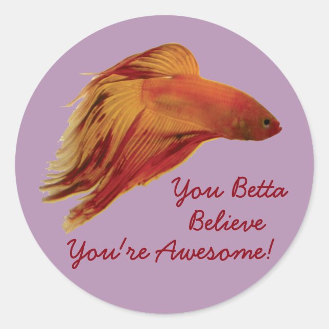 Betta Believe Classic Round Sticker (Front)