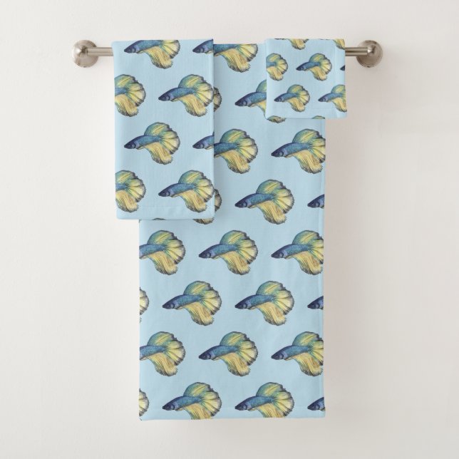 Betta Fish Bath Towel Set (Insitu)
