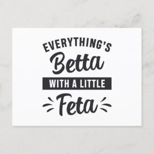 Betta Fish Betta With A Little Feta Fish Lover Postcard