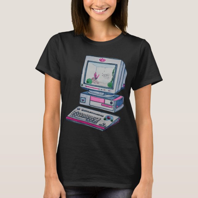 Betta Fish Blue Desktop T-Shirt (Front)