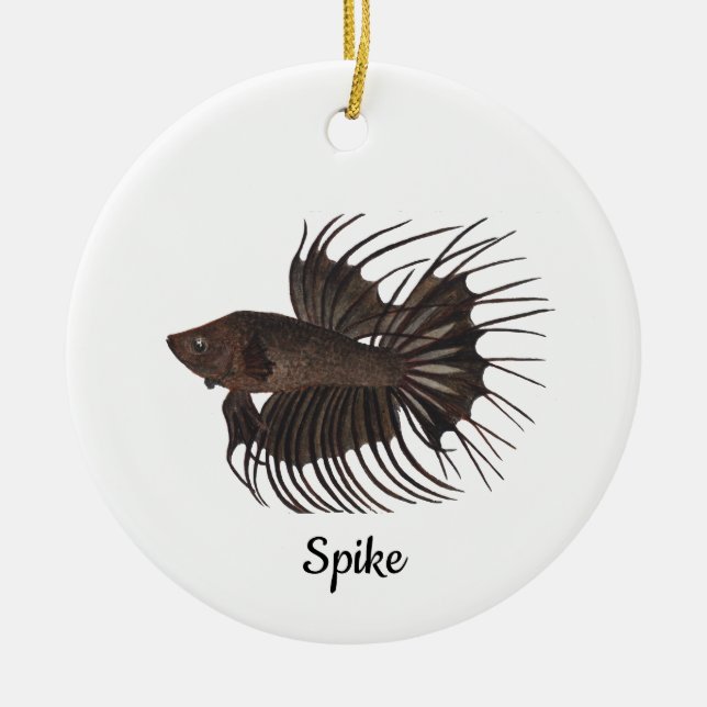 Betta Fish Ceramic Ornament (Front)