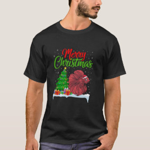 Betta Fish Christmas Tree Lights Funny Xmas Betta T-Shirt