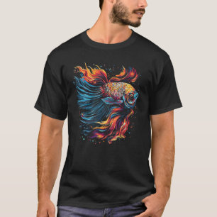 Betta Fish Cool Abstract Colorful T-Shirt