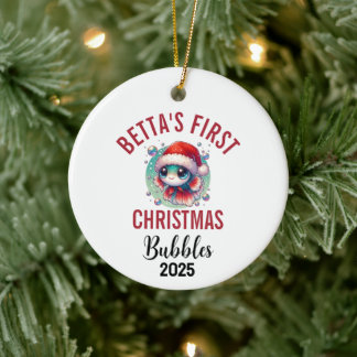 Betta Fish First Christmas 2025 Ceramic Ornament