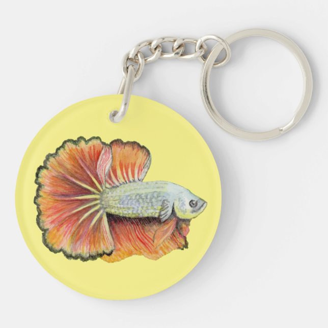 Betta Fish Keychain (Back)