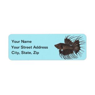 Betta Fish Label Return Address Label