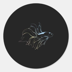 Betta Fish Lover Siamese Fighting Fish Aquarium Be Classic Round Sticker