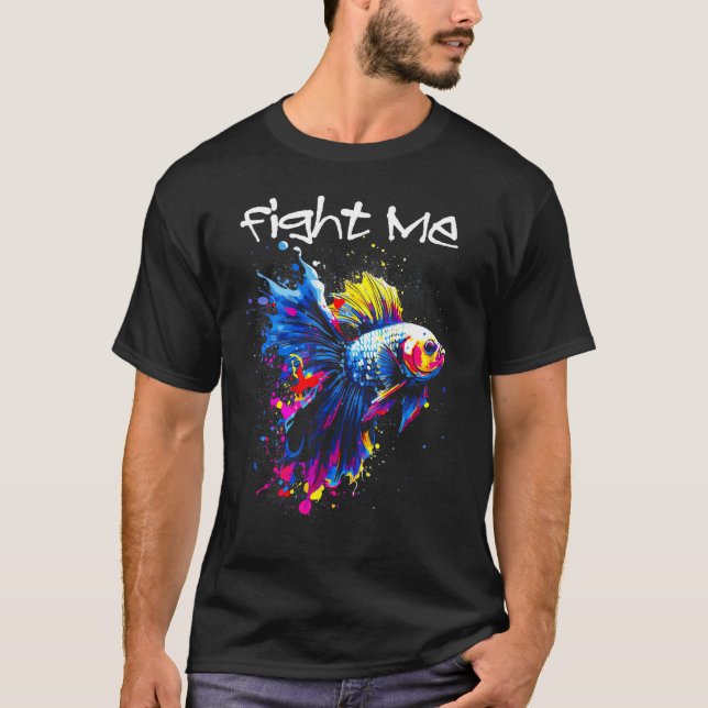 Betta Fish Mum, Dad Funny Fight Me Fish Tank Funny (Front)