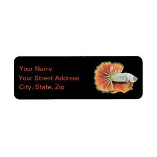 Betta Fish Return Address Label