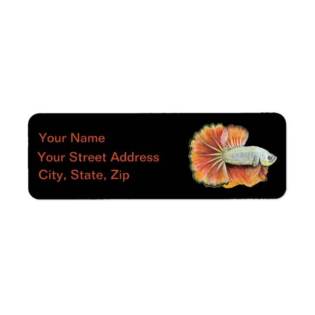 Betta Fish Return Address Label (Front)