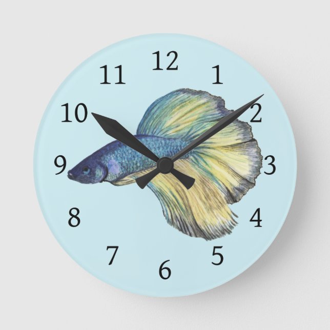 Betta Fish Round Clock (Front)