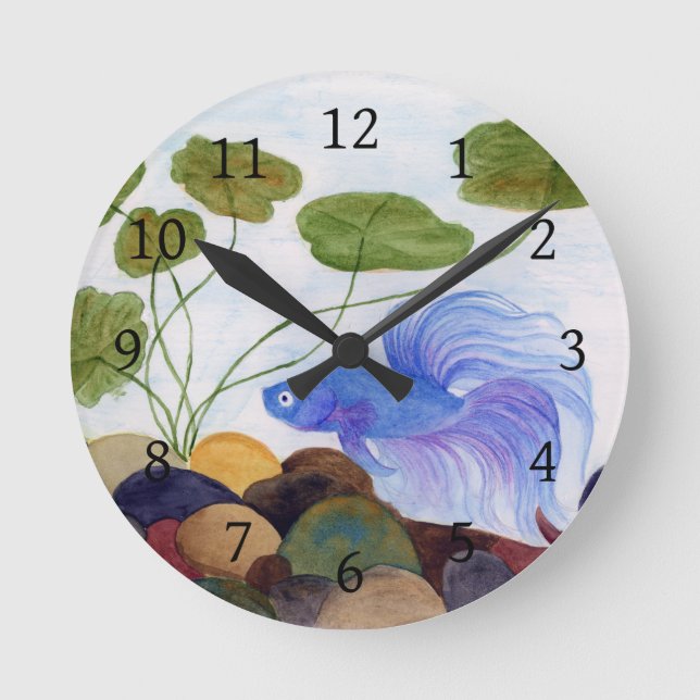 Betta Fish Round Clock (Front)
