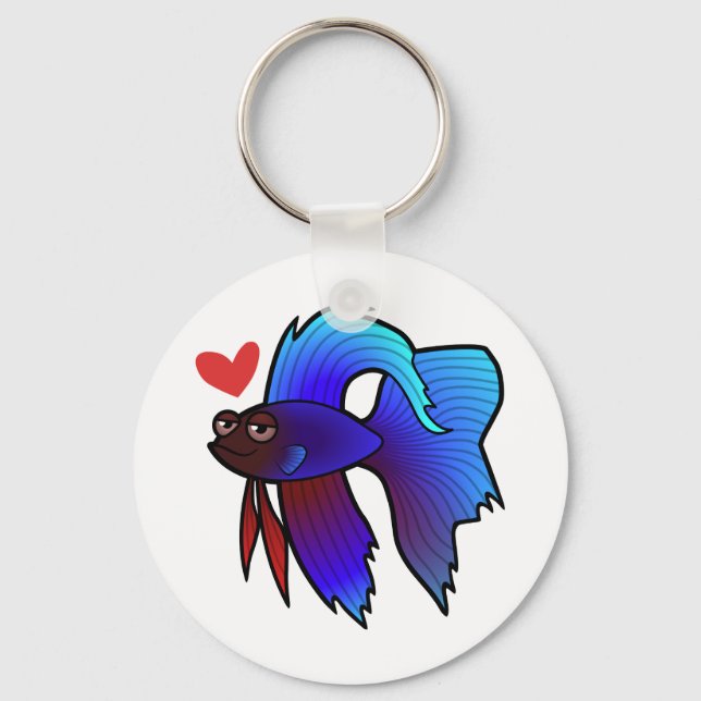 Betta Fish / Siamese Fighting Fish Love Key Ring (Front)