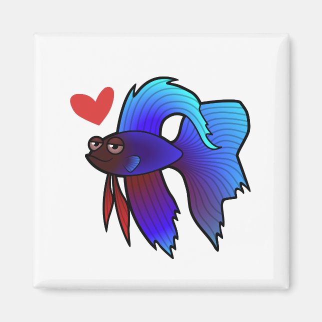 Betta Fish / Siamese Fighting Fish Love Magnet (Front)