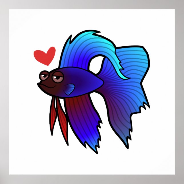Betta Fish / Siamese Fighting Fish Love Poster (Front)