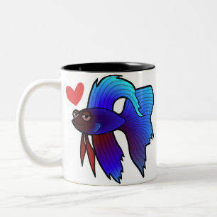 Betta Fish / Siamese Fighting Fish Love Two-Tone Coffee Mug