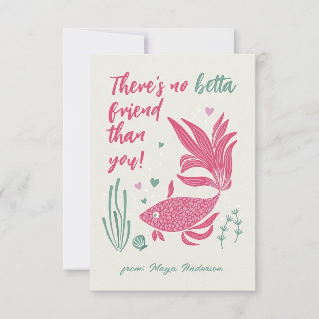Betta Fish Valentine's Day Card (Front)