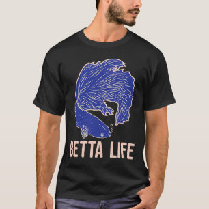 Betta Life Fighting Fish Splendens  Men Kids Fish T-Shirt