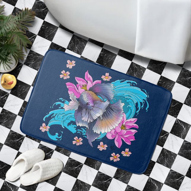Betta Siamese Fighting Fish Bath Mat (Creator Uploaded)