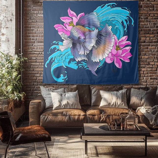 Betta Siamese Fighting Fish Tapestry (Creator Uploaded)