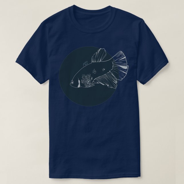 Betta splendens moon halfmoon blue T-Shirt (Design Front)