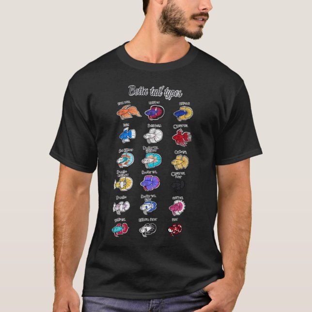 Betta tail types ( colour ) T-Shirt (Front)