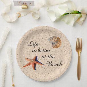 Better at the beach Paper Plate