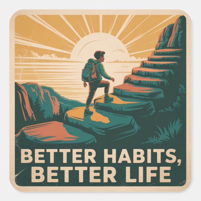 Better Habits, Better Life Square Sticker (Front)