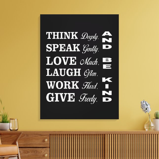 Better Human Behaviour Canvas Print (Insitu(LivingRoom))