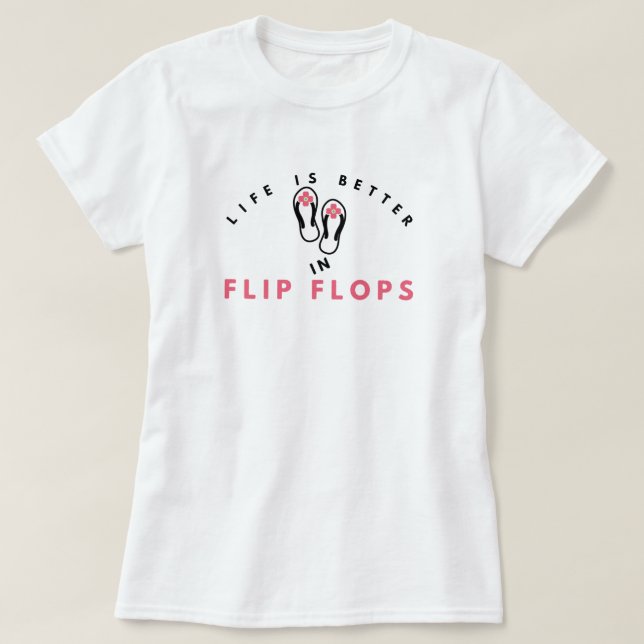 Better in Flip Flops Basic T-Shirt (Design Front)
