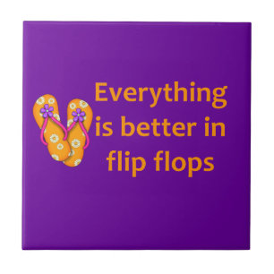 Better in Flip Flops Ceramic Tile