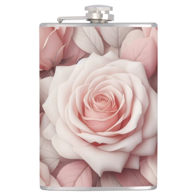 Better in Pink Roses Hip Flask (Front)