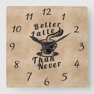 Better Latte Than Never Wall Clock