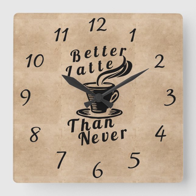 Better Latte Than Never Wall Clock (Front)