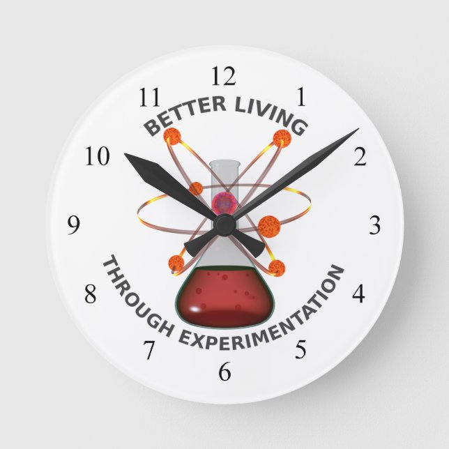 Better Living Through Experimentation Round Clock (Front)