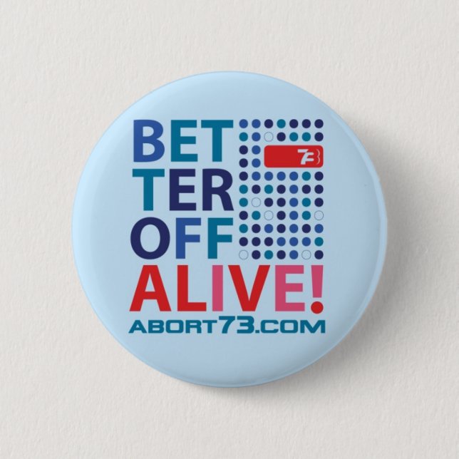 Better Off Alive! / Abort73.com 6 Cm Round Badge (Front)