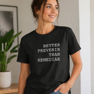 Better Prevenir Than Remediar Funny Portuguese Say T-Shirt