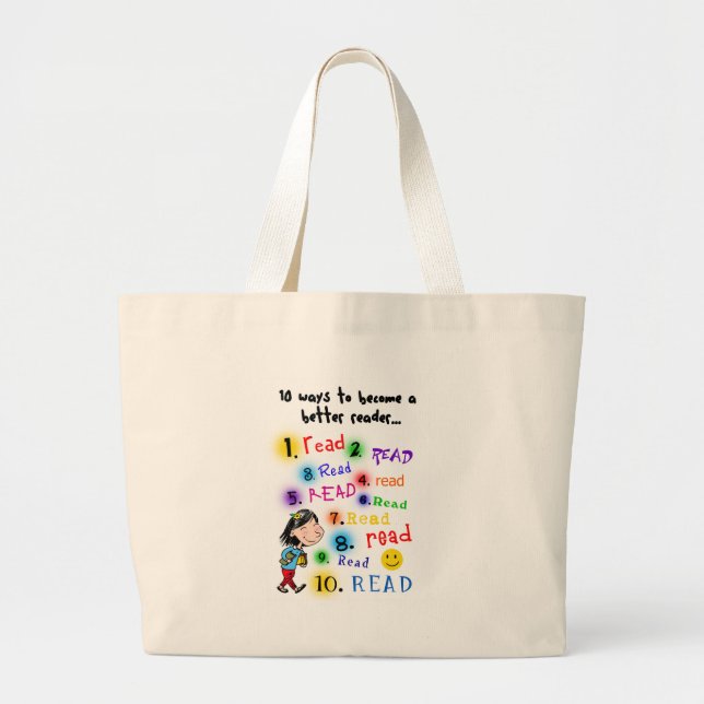 Better Reader Large Tote Bag (Front)