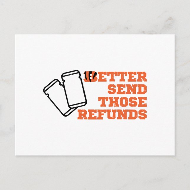 Better Send Those Refunds  Holiday Postcard (Front)