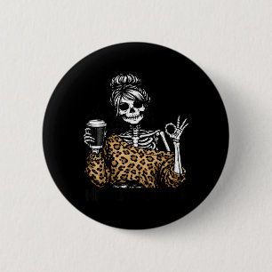 Better Skeleton Leopard Halloween Costume Men 6 Cm Round Badge