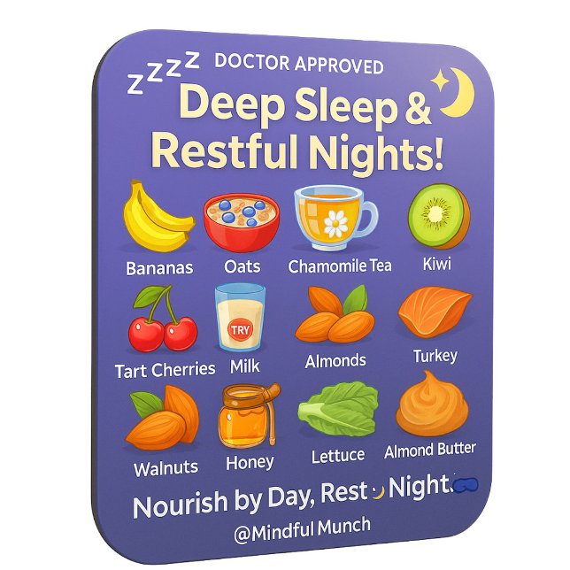 💤 Better Sleep Fridge Magnet (Wind down naturally—this magnet shows you the best foods for deep sleep and relaxation)
