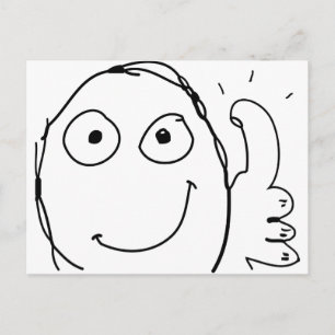 better than expected thumbs up postcard