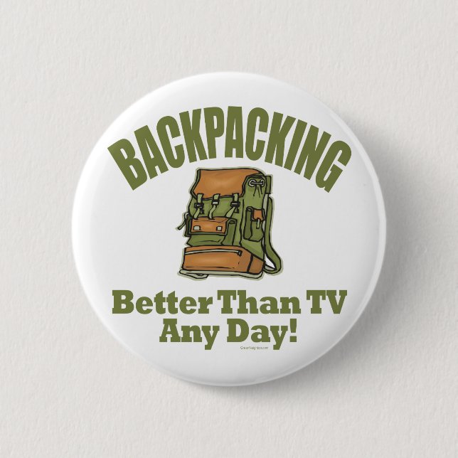 Better Than TV - Backpacking 6 Cm Round Badge (Front)